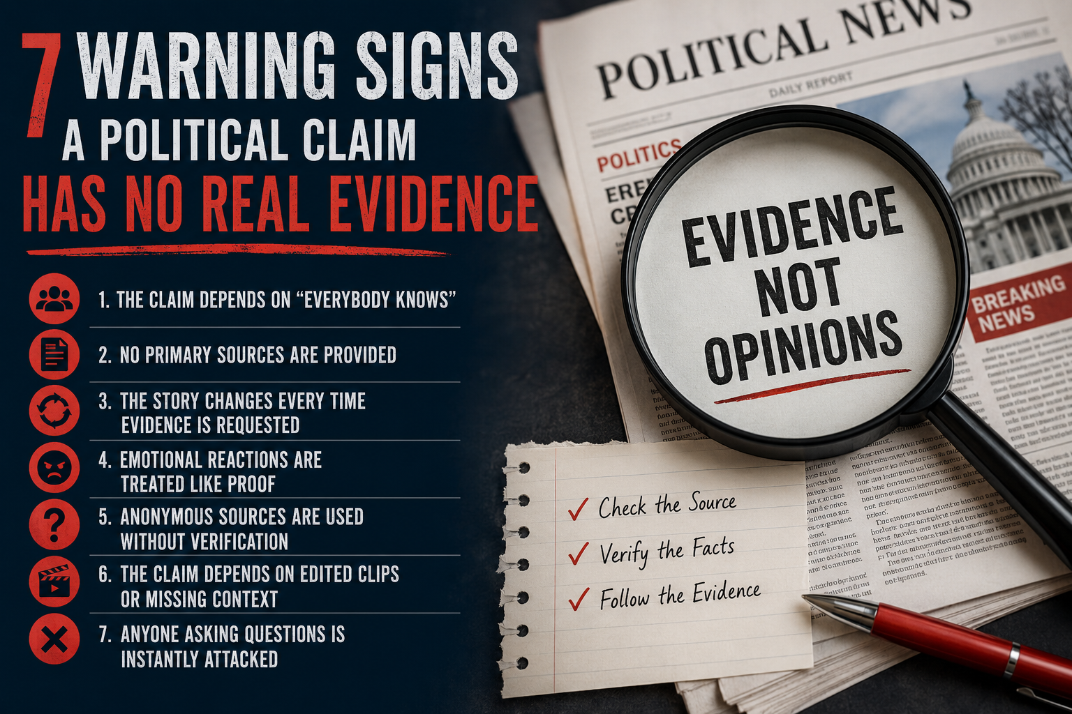 political claim evidence warning signs