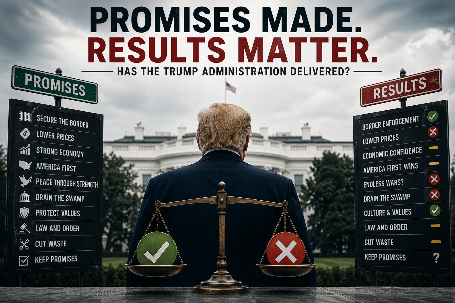 Trump administration results comparing promises made with measurable outcomes