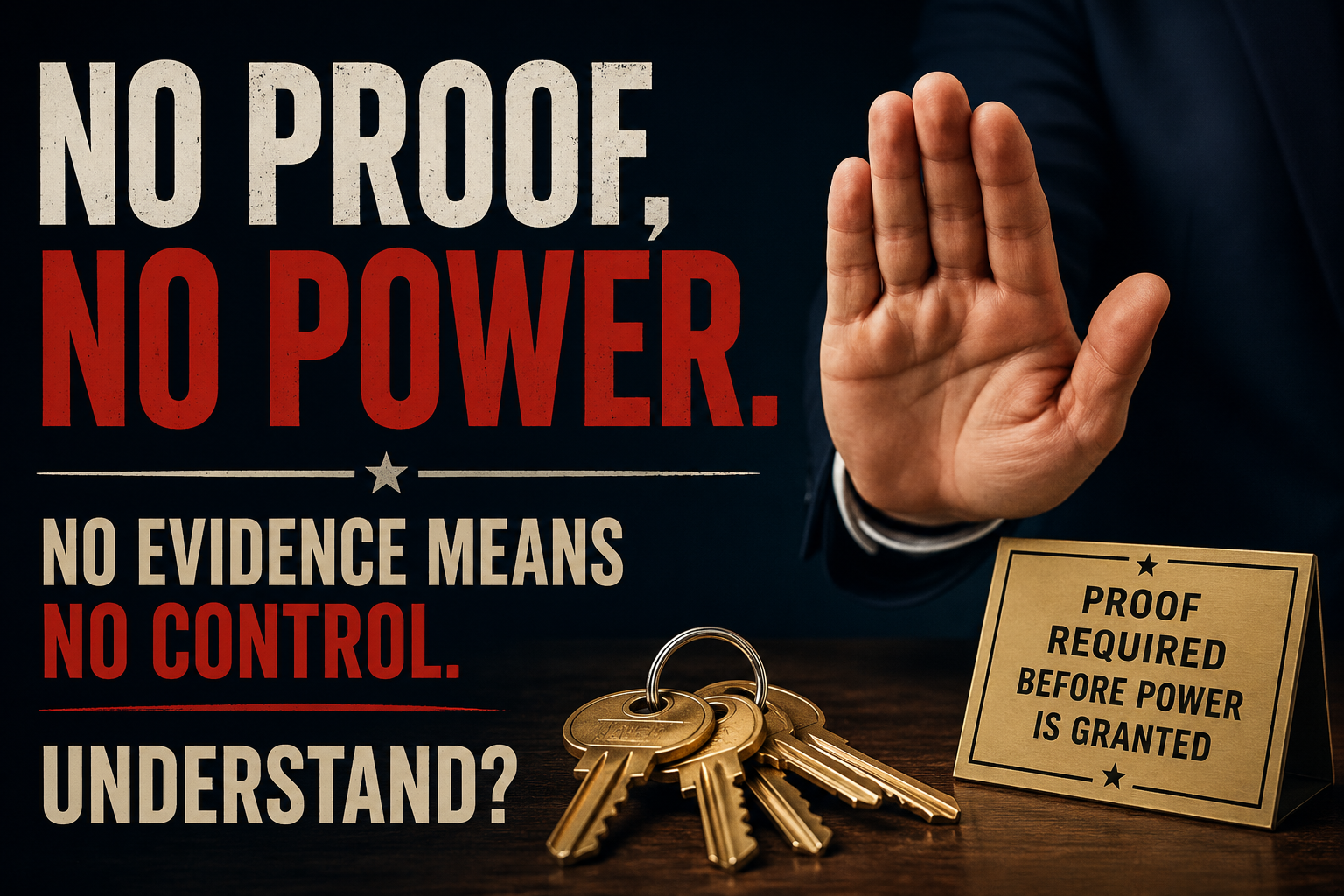 No proof no power evidence standard for political leaders